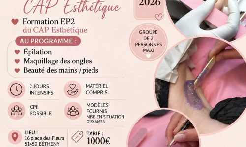 Formation pratique au Cap esthétique cosmétique EP2