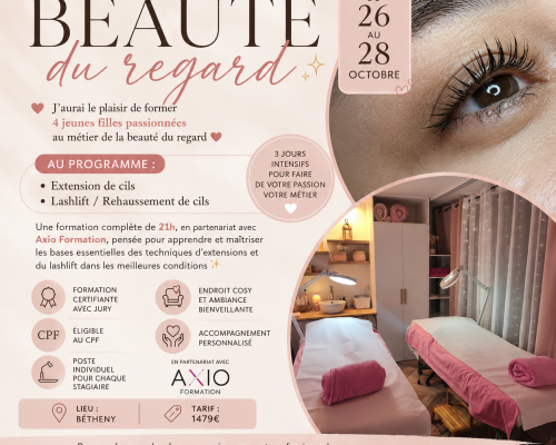 Formation extension et rehaussement de cils 21h