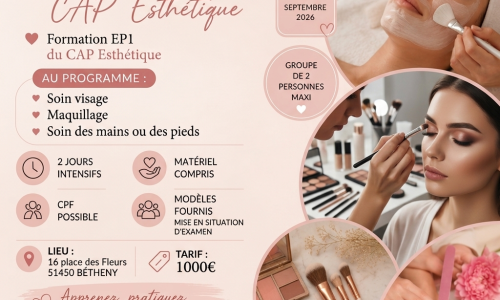 Formation pratique au Cap esthétique cosmétique EP1