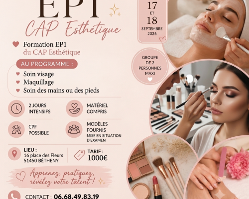 Formation pratique au Cap esthétique cosmétique EP1